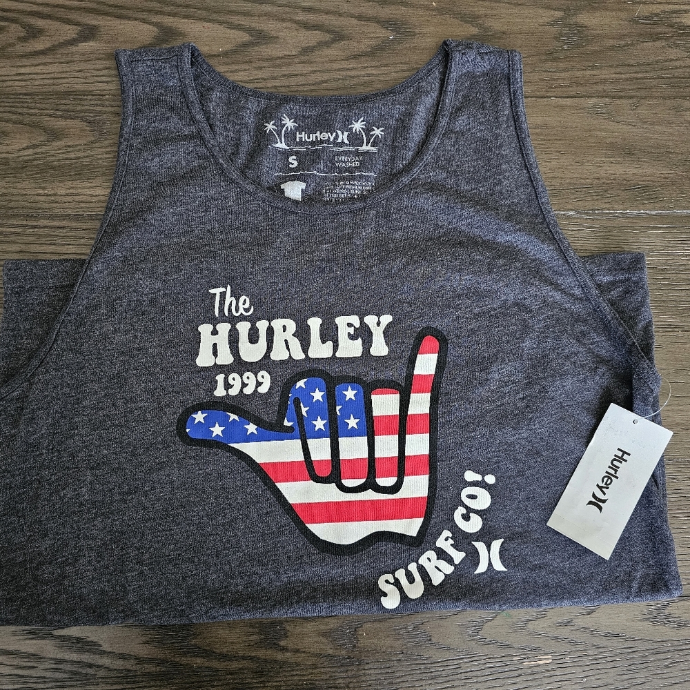 NWT HURLEY MEN'S EVD WSH SHAKA STRIPES TANK